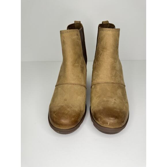SOREL Joan of Arctic Waterproof Leather Tan Pull On Ankle Boots Sz 6.5 - Picture 6 of 7